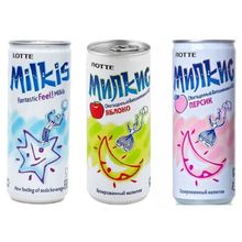 Газированный напиток Lotte Milkis Виноград 250 мл, 3 шт