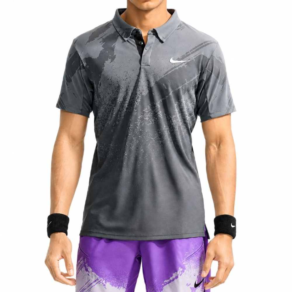 Теннисное поло Nike Court Paris Slam Advantage Dri-Fit Tennis - anthracite/cool grey/white