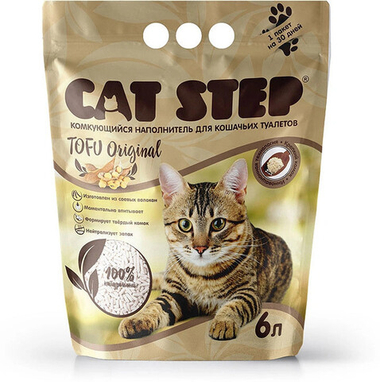 Наполнитель комкующийся Cat Step Tofu Original для кошек 12 л