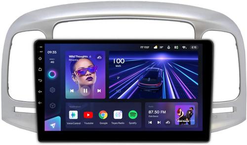 Магнитола для Hyundai Verna 2006-2010 (рамка серебро) - Teyes CC3 Android 10, Быстрая, CarPlay, SIM-слот