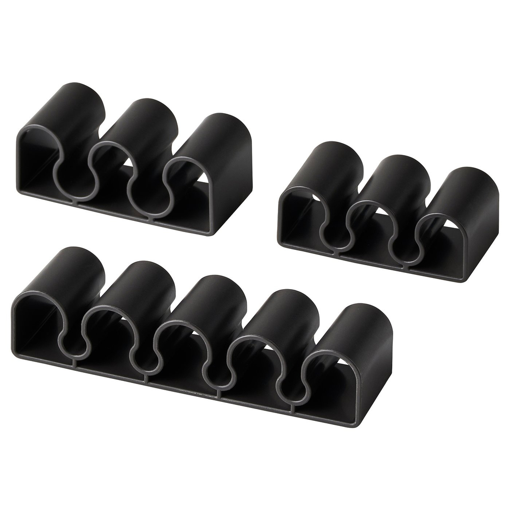 IKEA KALKSTUFF  (ИКЕА КАЛКСТУФФ)  -  Держатель для кабелей, 3 шт. - тёмно-серый