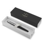 Ручка перьевая PARKER "Jotter Bond Street Black CT", копус черный, детали из нержавеющей стали, синяя, 2030947