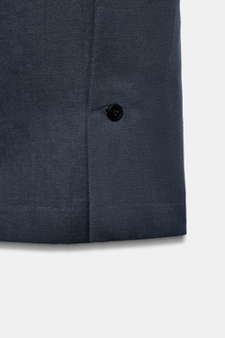 ZARA БРЮКИ BARREL ИЗ СМЕСОВОГО ЛЬНА — ZW COLLECTION, МОРСКОЙ СИНИЙ