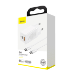 Зарядное устройство + Кабель Baseus GaN Mini Quick Charger C+U 45W - White