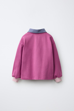 ZARA ПОЛО С НАШИВКОЙ MAFALDA ©, СИРЕНЕВЫЙ