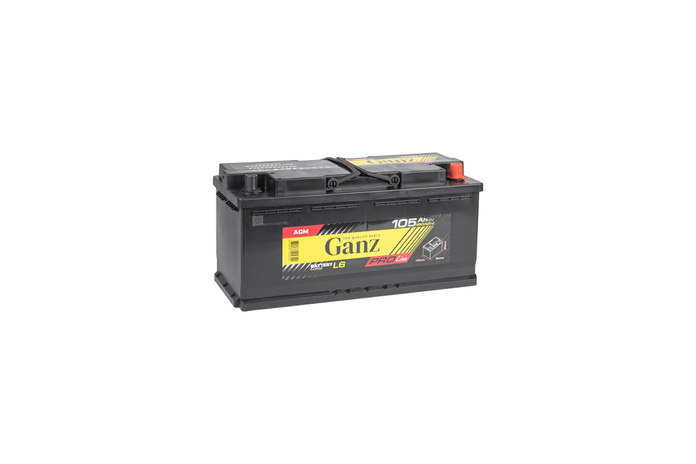 Аккумулятор GANZ PRO-Line AGM 105 А/ч обратный R+ 394x175x190 L6 EN 950 А