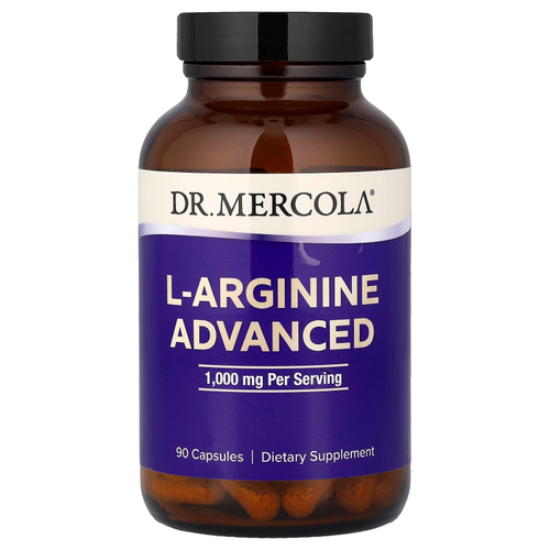 Dr. Mercola, L-аргинин, улучшенная формула, 90 капсул (333 мг в 1 капсуле)