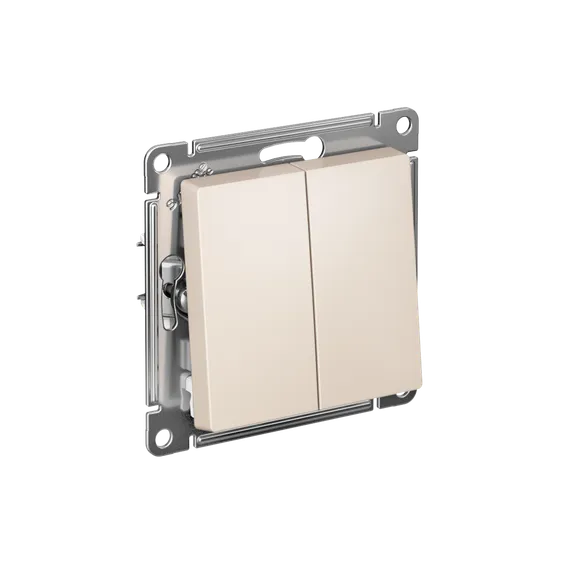 Переключатель перекрестный двухклавишный Systeme Electric AtlasDesign Бежевый ATN000273