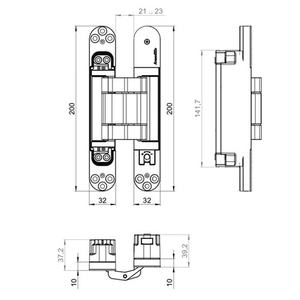 Петля скрытой установки ARMADILLO U3D2800.TG (Koblnez K2810) SC мат.хром /62387/ (1шт)