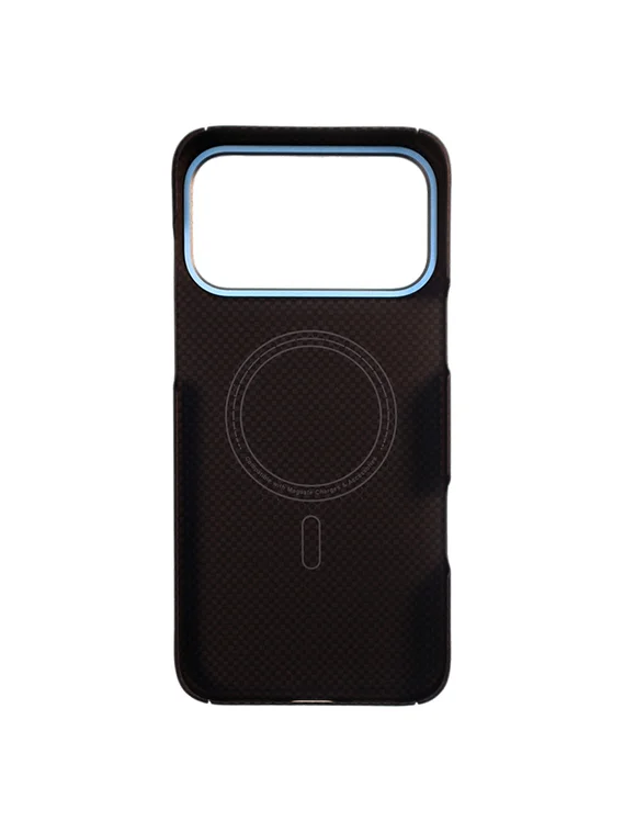 Карбоновый чехол для IPhone 17 Pro MAX with MagSafe черный квадрат (Black)