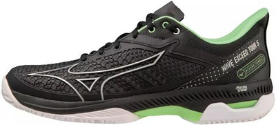Мужские кроссовки теннисные Mizuno Wave Exceed Tour 5 AC - black/silver/techgreen