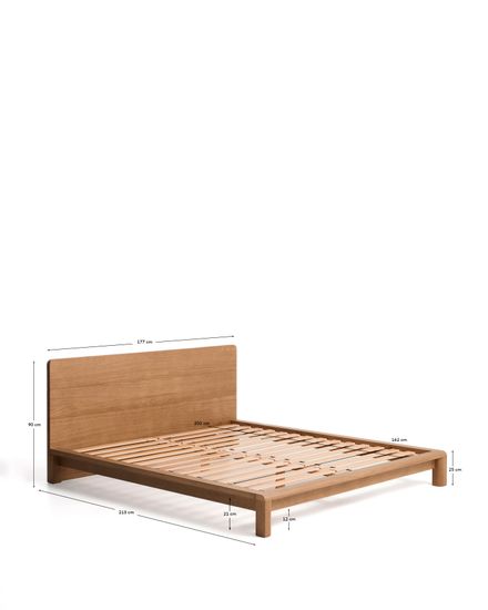 Кровать Arelida La Forma из дуба со светло-коричневой отделкой 160 x 200 см