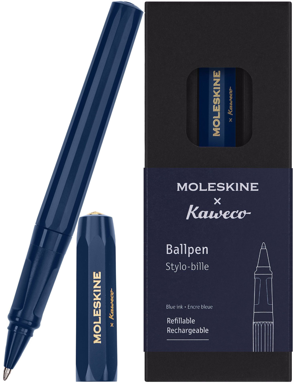Шариковая ручка Moleskine & Kaweco Blue синяя (KAWBALLPENBLUE) в подарочной коробке