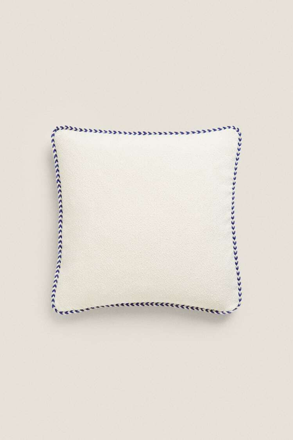 ZARA HOME ЧЕХОЛ НА ПОДУШКУ С КОНТРАСТНЫМИ ДЕТАЛЯМИ ПО КРАЯМ, ЭКРЮ