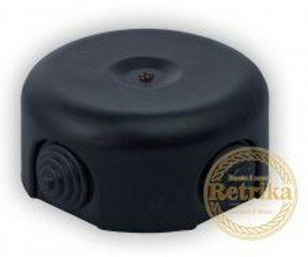 Распаячная коробка Матовая Черная D-90 Retrika RR-09009 / Ø 90 мм