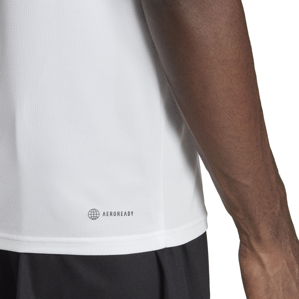 Мужское теннисное поло adidas Essentials Train 3-Stripes Training T-Shirt Men - White, Black