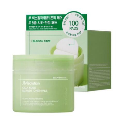 JMSolution Toner Pads Cica Made Spot Care Тонер-пэды для лица успокаивающие с центеллой азиатской, 100 шт (140 мл)