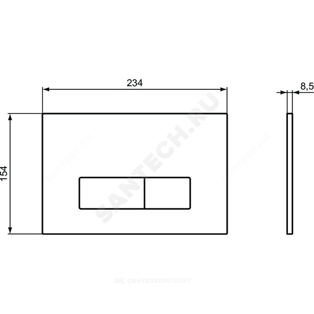 Кнопка для инсталляции хром матовая OLEAS P2 Ideal Standard R0119JG