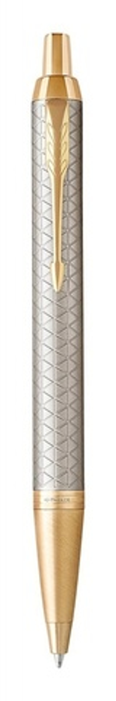 Подарочный набор:Шариковая ручка Parker IM Premium Warm Silver (grey) GT и Ежедневник недатированный А5 черный