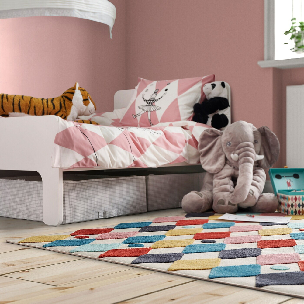 Детский коврик IKEA BUSENKEL (БУСЕНКЕЛЬ), Разноцветный, 130х160 см