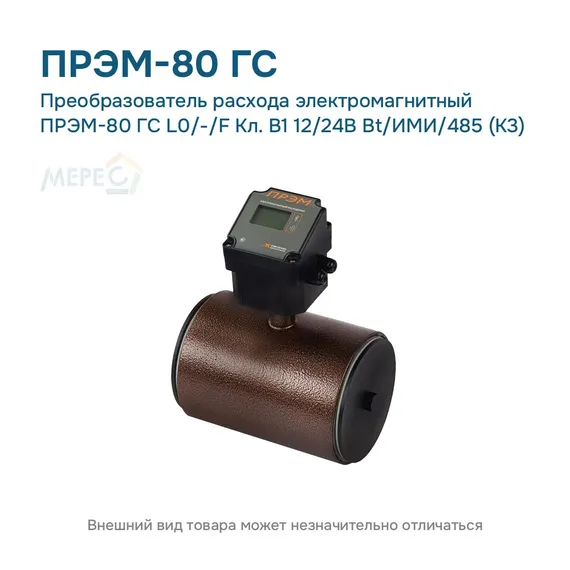Преобразователь расхода электромагнитный ПРЭМ-80 ГС L0/-/F Кл. B1 12/24В Bt/ИМИ/485 (К3)
