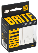 BRITE Выключатель 2-клавишный с индикацией для отелей 10А ВС10-2-9-БрЖ жемчуг IEK