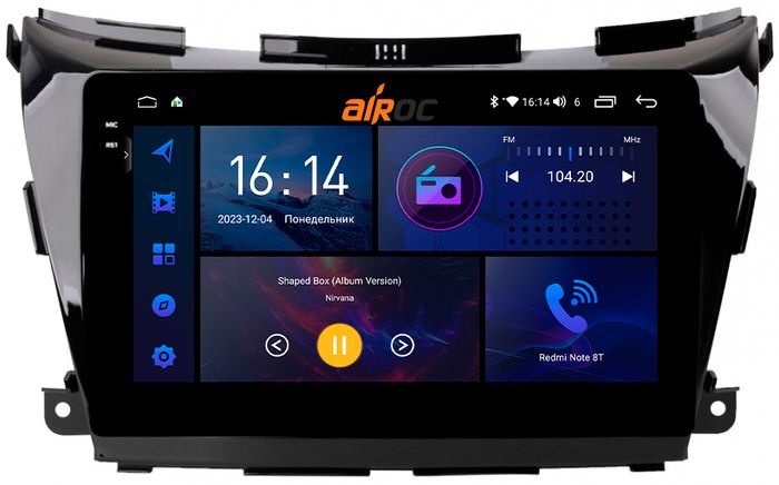 Магнитола для Nissan Murano Z52 2016-2022 - AIROC 2K RI-1206 Android 12, Быстрая, QLed+2K, CarPlay, SIM-слот