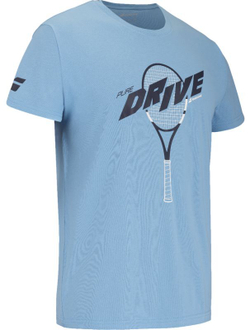 Футболка для мальчика теннисная Babolat Drive Cotton Jr - небесный