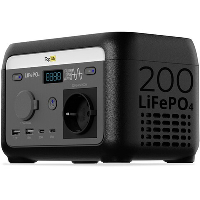 Электростанция портативная TopON Home TOP-H200 32000mAh 1.1A QC3.0/PD3.0 4xUSB черный/серый