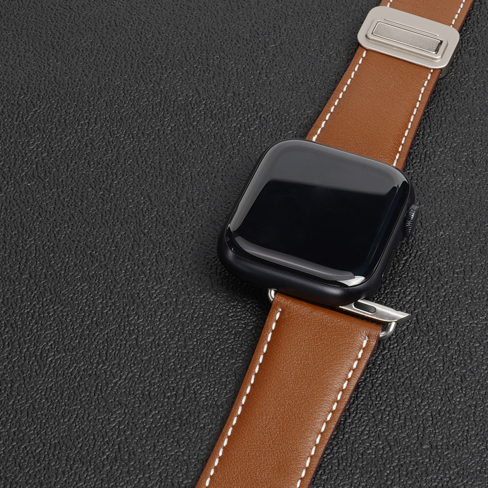 Ремешок из натуральной кожи коричневого цвета для смарт часов Apple Watch 38, 40, 41, 42мм, серия YA Series от Dux Ducis
