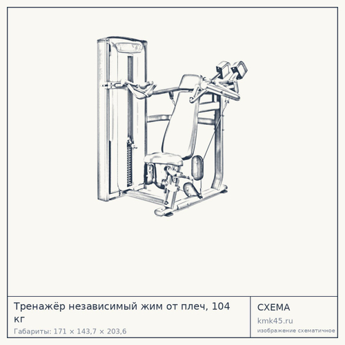 Тренажёр независимый жим от плеч, 104 кг — от 476 000 ₽