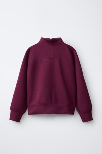 ZARA ТОЛСТОВКА С ВОРОТНИКОМ-СТОЙКОЙ, МАЛИНОВЫЙ