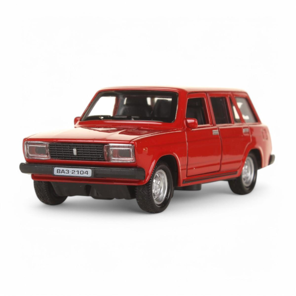 Модель ин. мет. "Жигули ВАЗ-2104" 12см, открыв. двери, багажн. красный, коробка 2104-12-RD (Технопарк)
