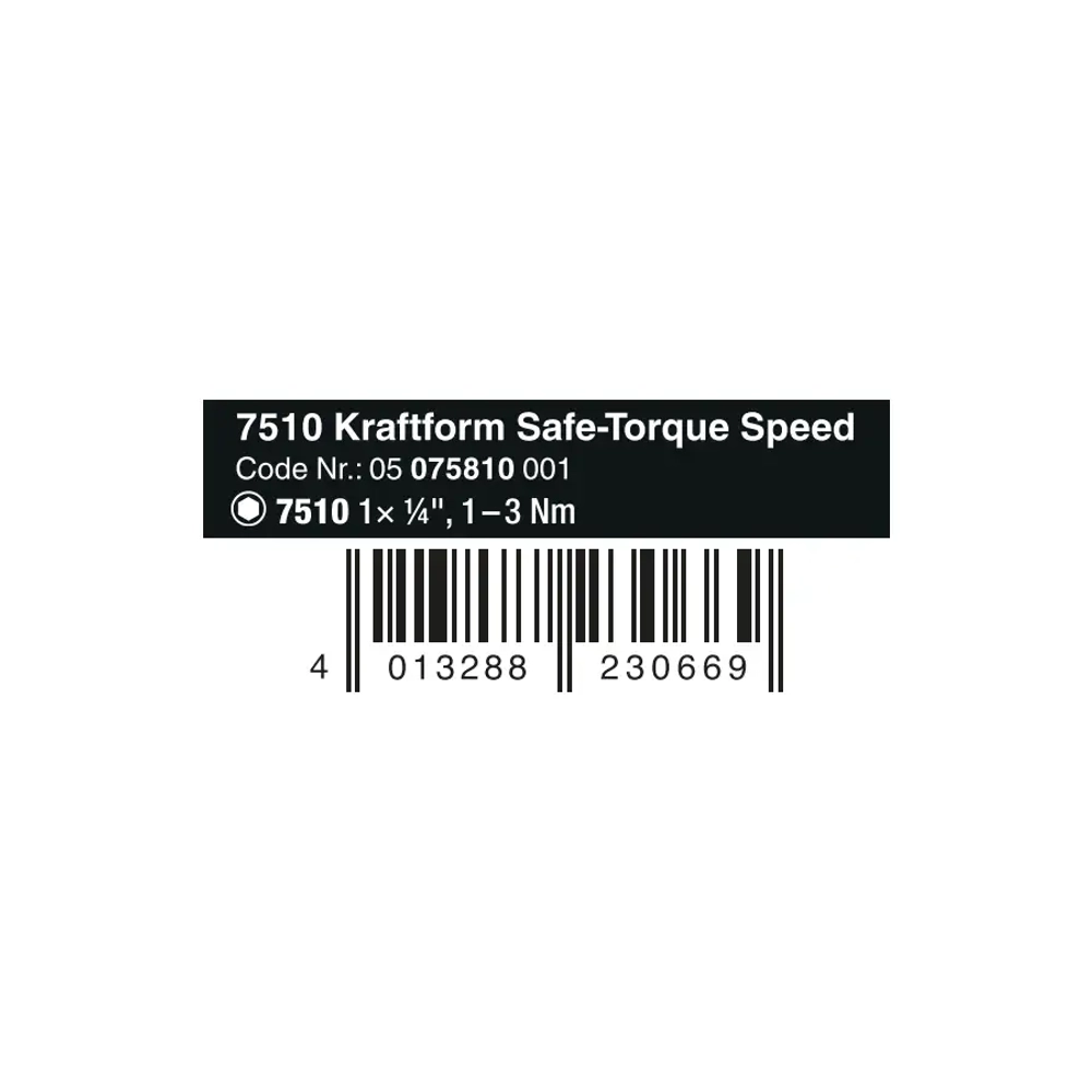 Динамометрическая отвёртка 7510 Kraftform Safe-Torque Speed 1—3 Н·м WERA 05075810001