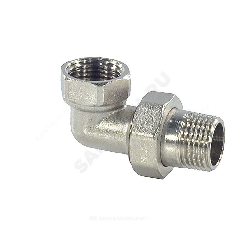 Соединитель латунь никель американка Ду 32 (1 1/4") угловой ВР/НР SantechSystems