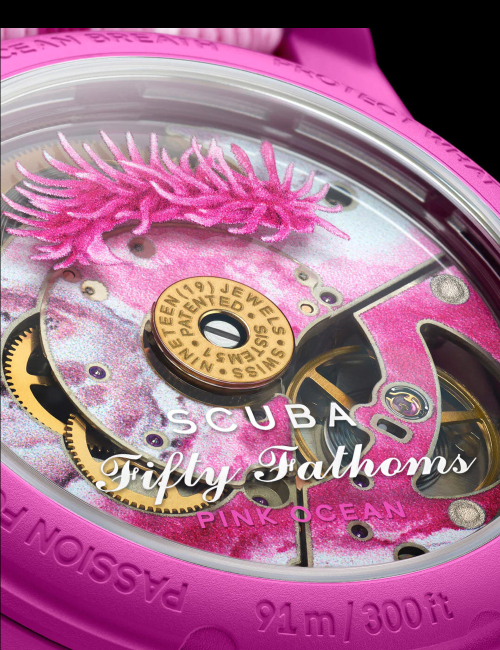 Наручные часы Blancpain x Swatch "Pink Ocean"
