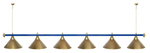 Лампа STARTBILLIARDS 6 пл. (плафоны золотые,штанга золотая,фурнитура золото)