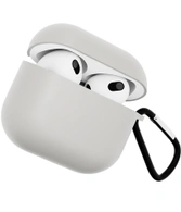 Чехол для Airpods 3 Gurdini силиконовый с карабином Серый