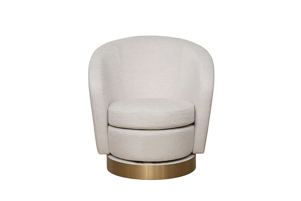 Кресло Garda Decor Наполи (Napoli) вращающееся, рогожка бежевая Koza2601-ECRU 76*76*76 см