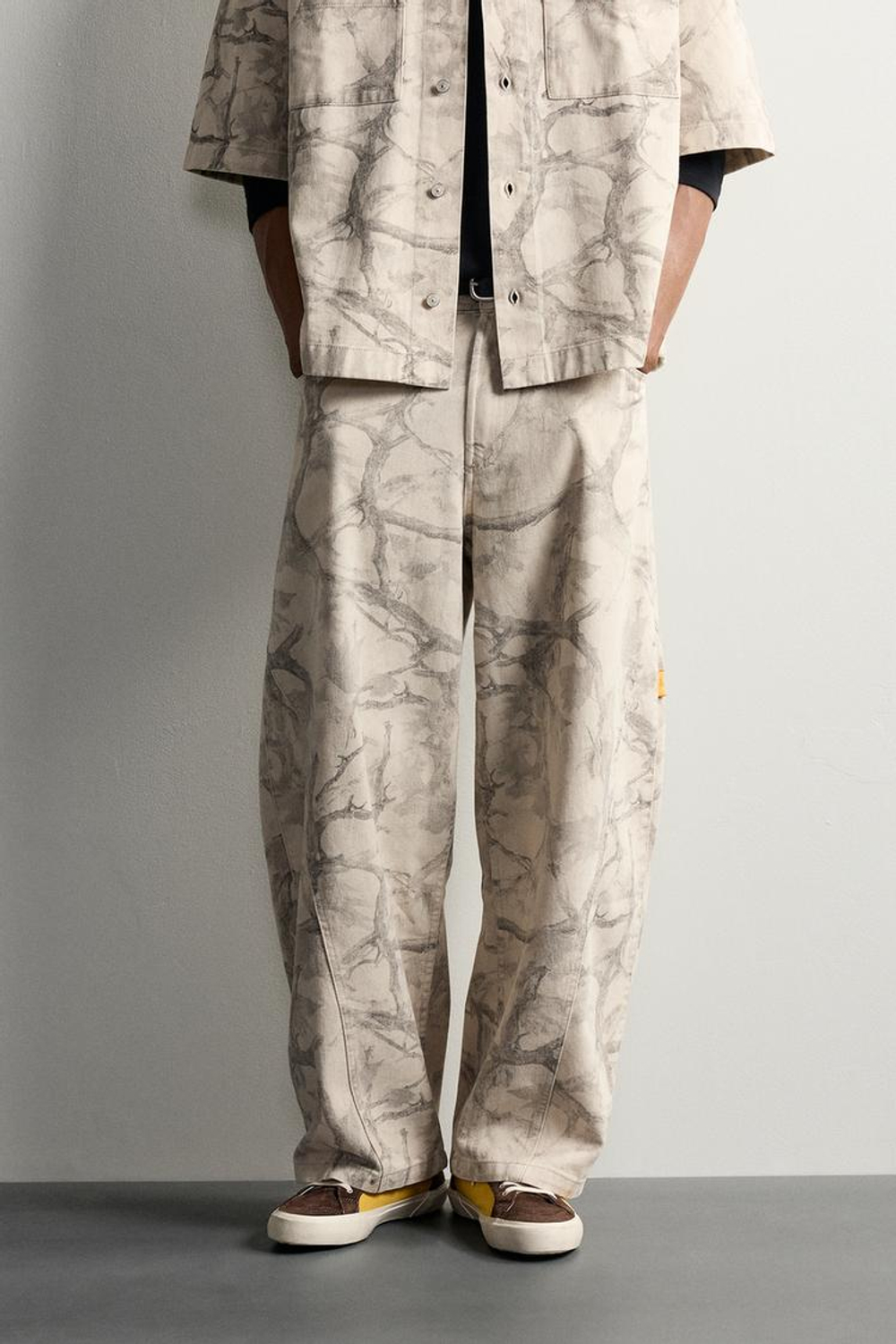 ZARA БРЮКИ BALLOON С АБСТРАКТНЫМ ПРИНТОМ, С ПРИНТОМ