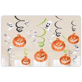 Спираль фольгированная  Забавный Хэллоуин 12шт