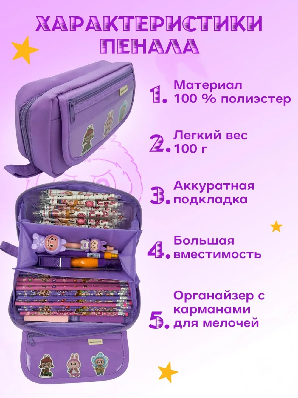 Пенал с наполнением Лабубу