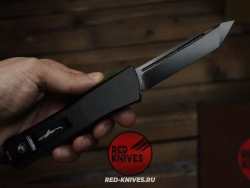 Нож Microtech Troodon T/E - рукоять зеленый Ultem, черный клинок RK-468