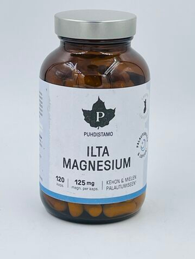 Puhdistamo Магний вечерний для восстановления тела и разума Ilta Magnesium, 120 капсул (из Финляндии)