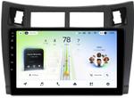 Магнитола для Toyota Vitz 2, Yaris 2 2005-2011 (рамка черная) - Teyes CC4L-DTS монитор 9" IPS, Android 14, Быстрая, Snapdragon 662, CarPlay, 4G SIM-слот