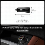 Автомобильная зарядка Spigen ESSENTIAL EV302 2-PORT 30W BLACK