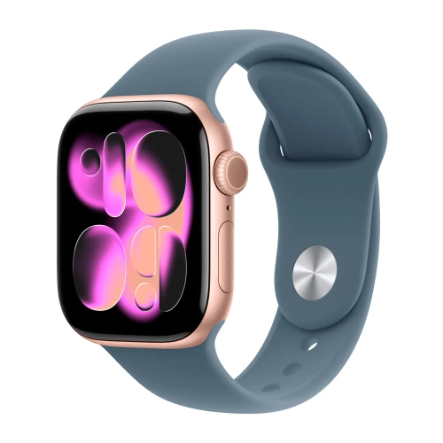 Умные часы Apple Watch Series 11 GPS, 42mm, Rose Gold Aluminium Case with Anchor Blue Sport Band, M/L