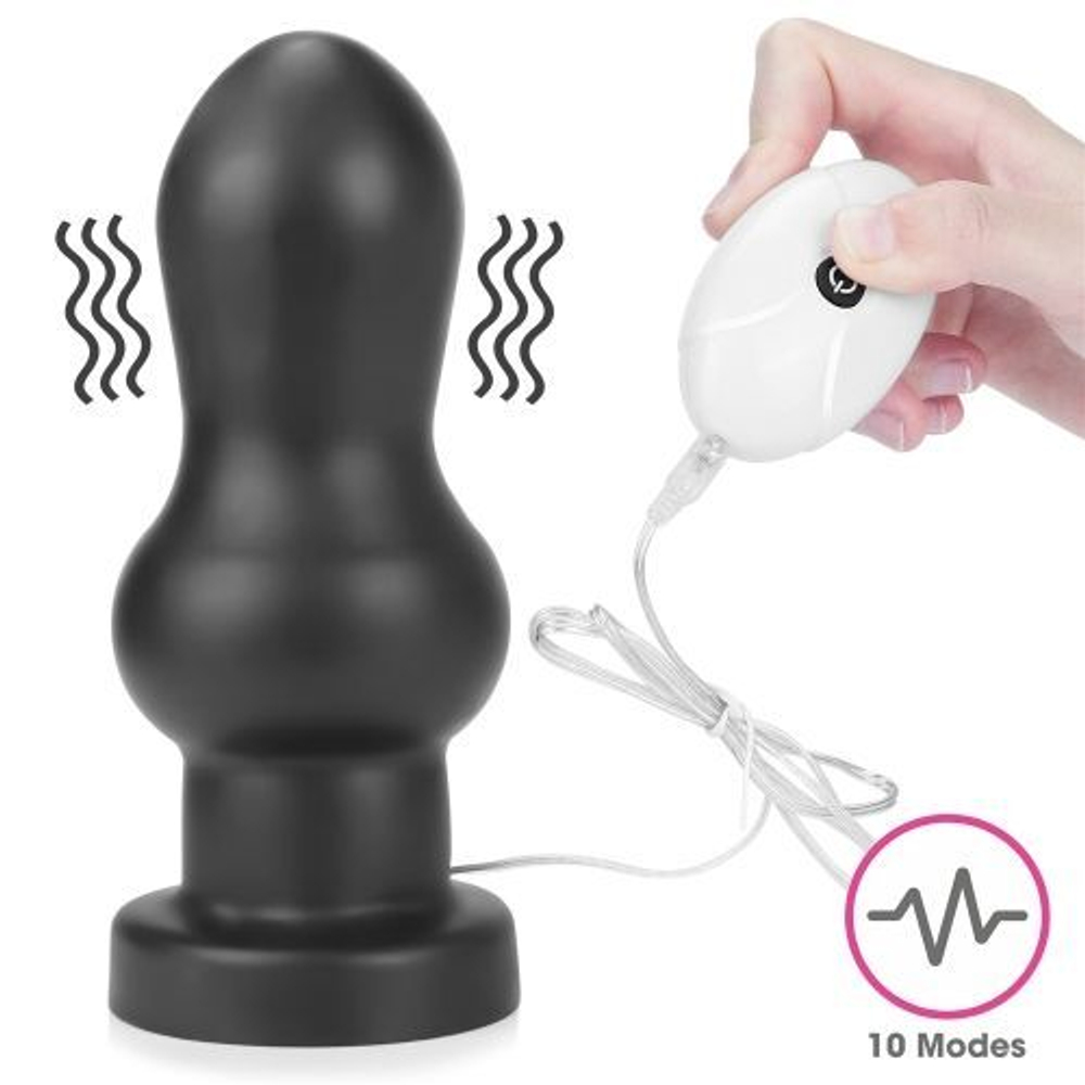Черная анальная вибровтулка 7 King Sized Vibrating Anal Rammer - 18 см.