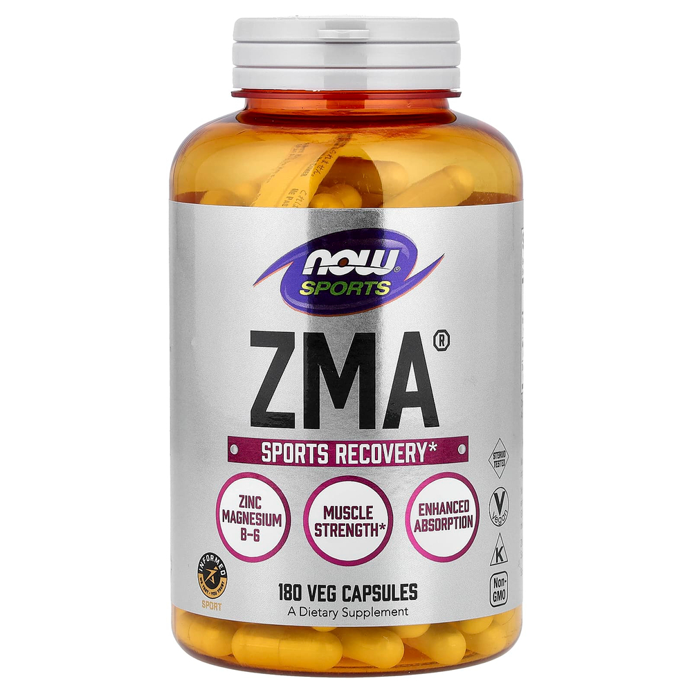 NOW Foods, Sports, ZMA®, 180 растительных капсул