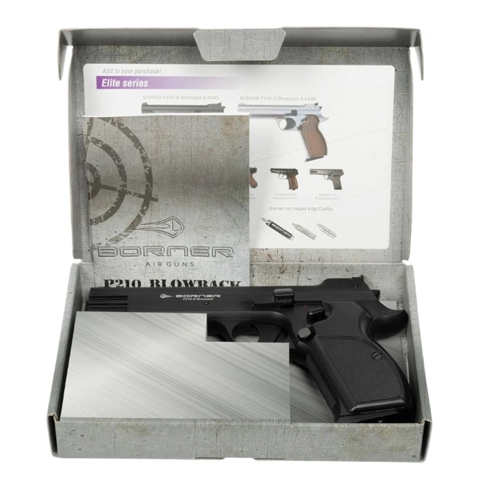 Пистолет пневматический BORNER P210B (blowback), кал. 4,5 мм
